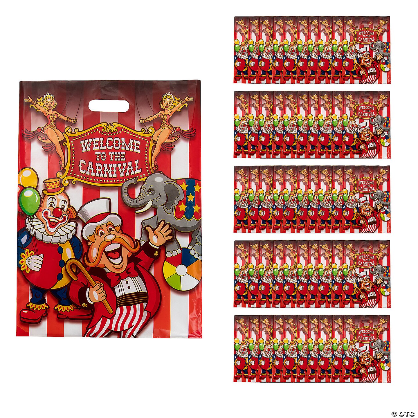 12 1/2" x 17" Bulk 50 Pc. Plastic Under the Big Top Treat Bags