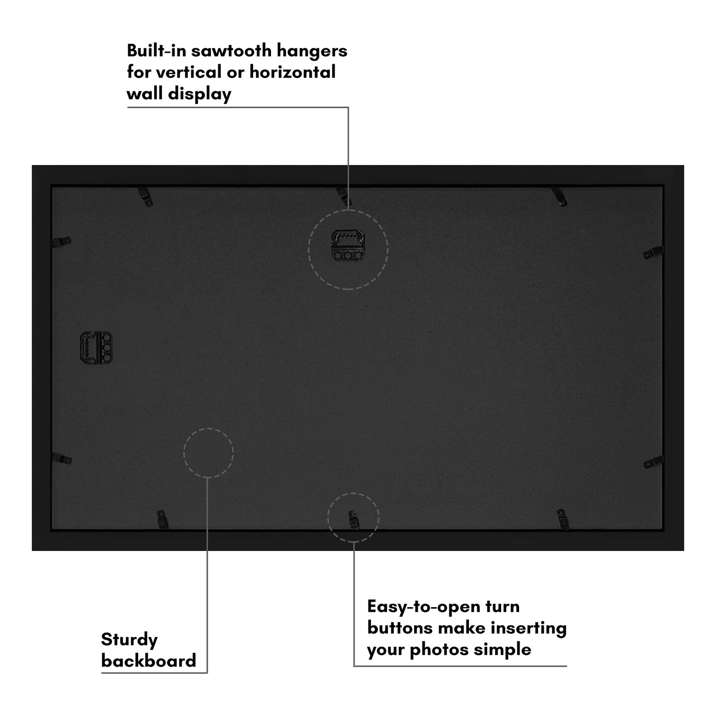 Americanflat 12x22 Collage Picture Frame - Fits Eight 4x6 Photos or One 12x22 Picture