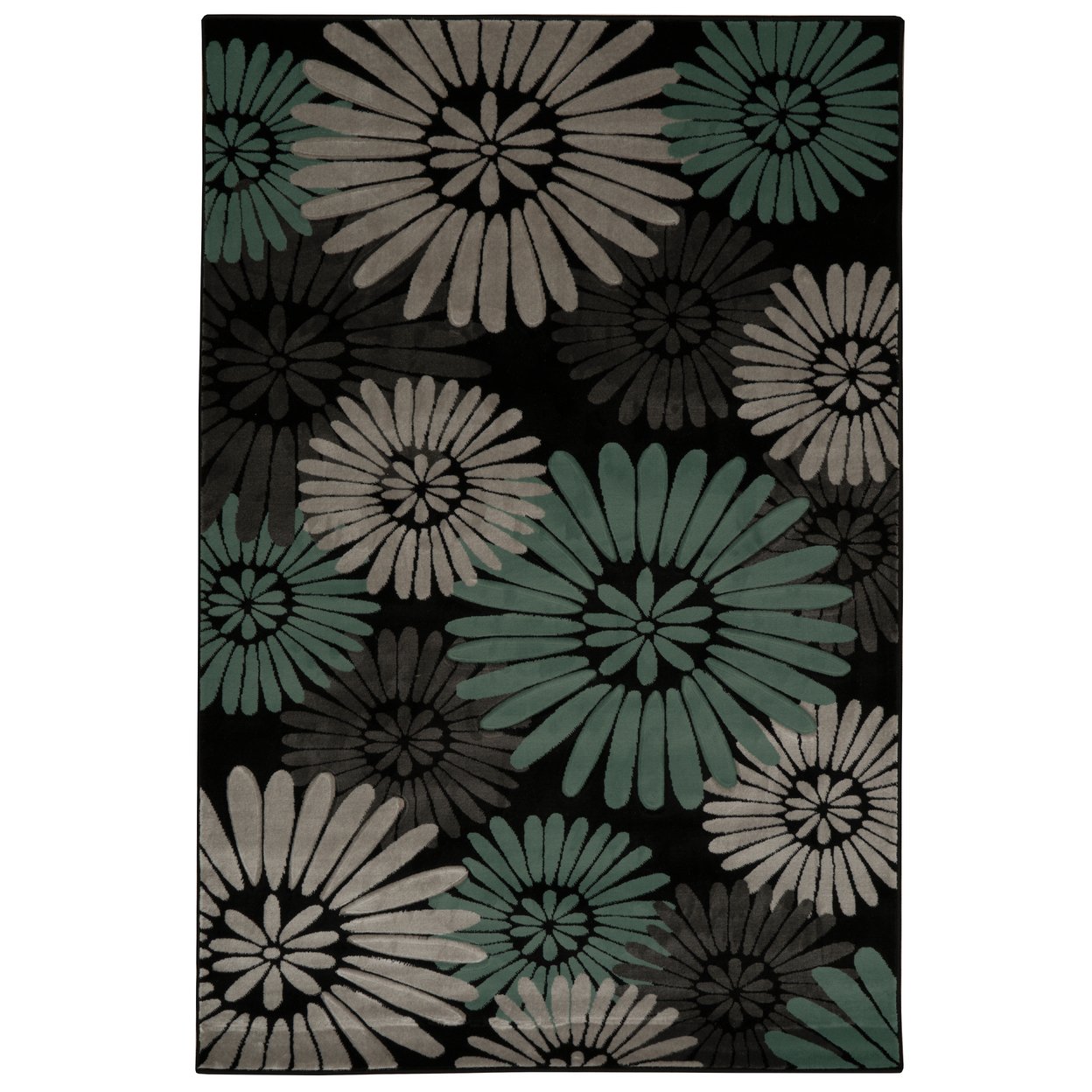 Milan Perth Area Rug Black 5X7.7 Abstract Design 100% Polypropylene ...