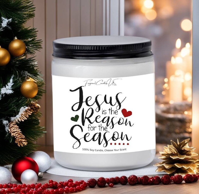 Jesus Is The Reason For The Season, Christmas Candle, Christmas Gifts, Mum Gift,christmas Eve Gift,christmas Gifts For