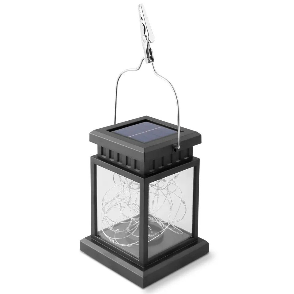 Waterproof LED Solar Lantern Hanging Light Outdoor Garden Decor Groundlevel Lamp