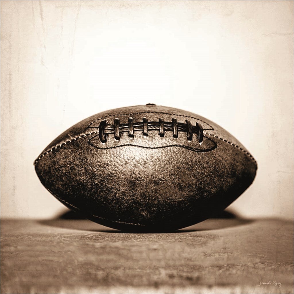 Vintage Football by Jennifer Rigsby 12" x 12" Canvas Wall Art