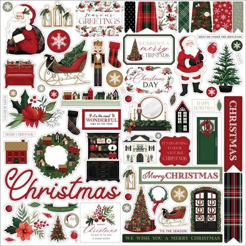 Carta Bella A Wonderful Christmas 12 x 12 Cardstock Stickers