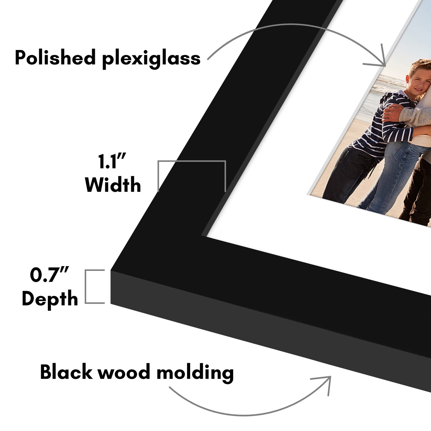 Americanflat 12x22 Collage Picture Frame - Fits Eight 4x6 Photos or One 12x22 Picture