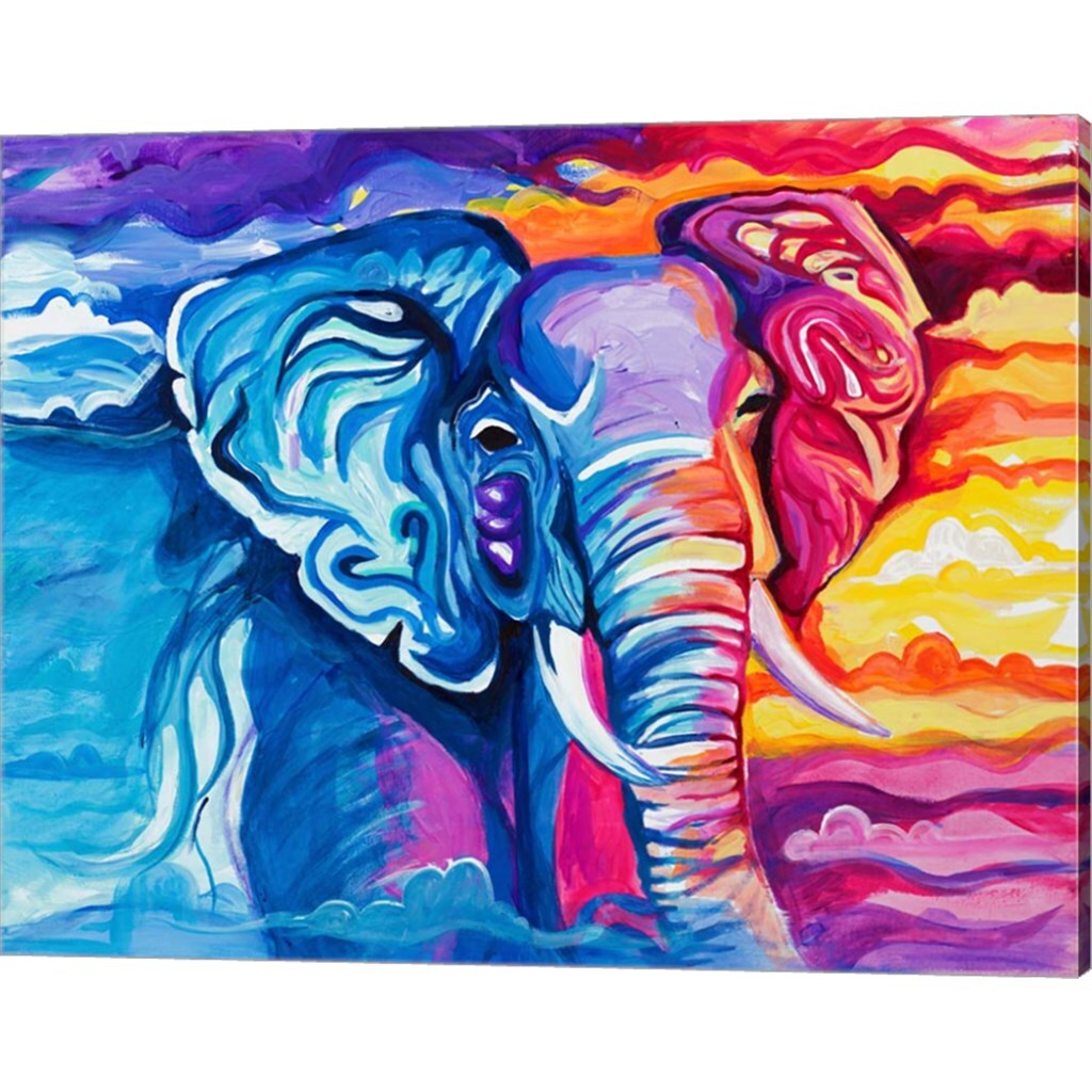 Elephant in Vibrant Colors by Chelsea Goodrich 20" x 16" Canvas Wall Art