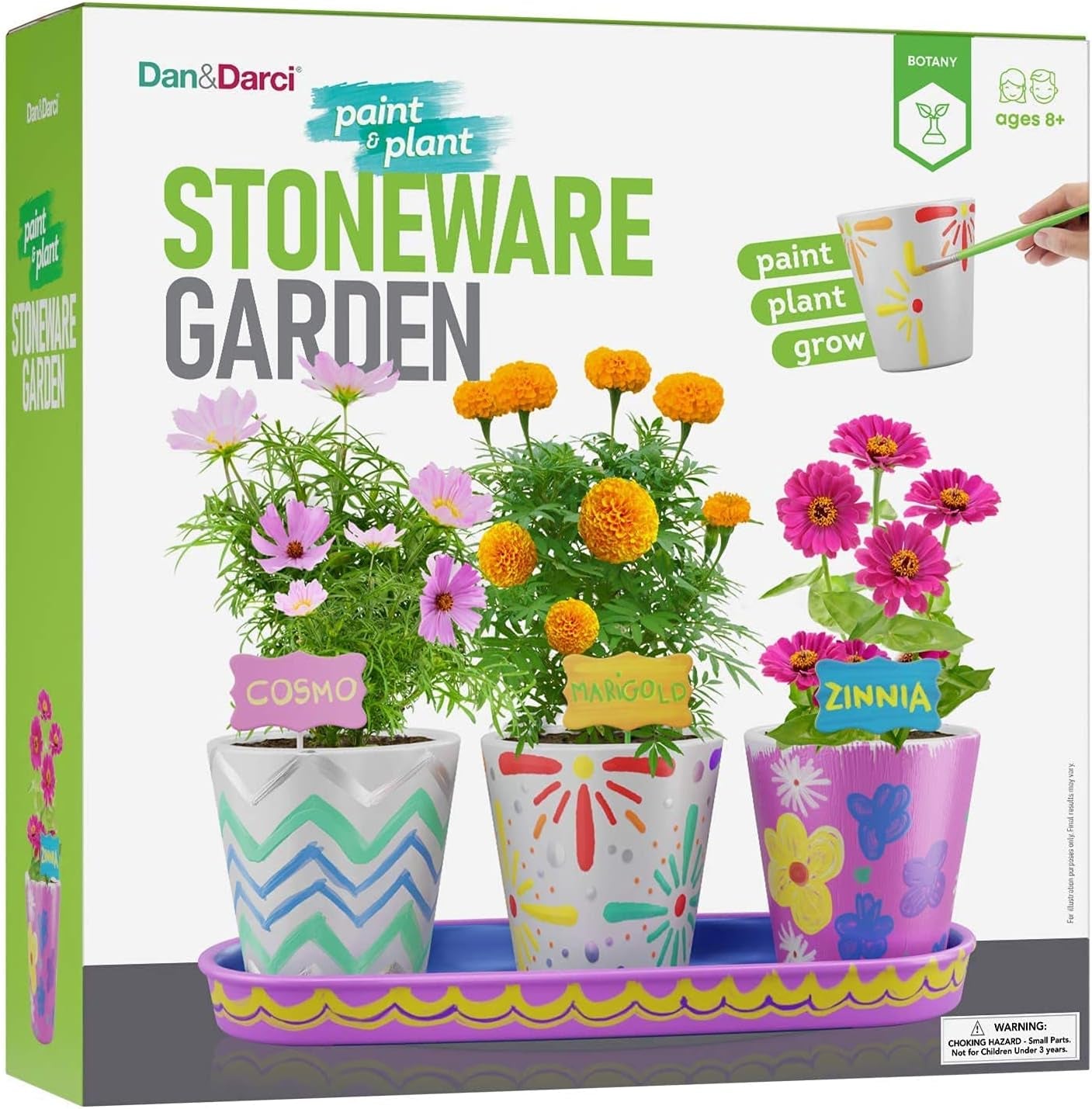 Paint &#x26; Plant Stoneware Flower Gardening Kit - Easter Gifts for Girls &#x26; Boys Ages 6-12 - Kids Arts &#x26; Crafts Project Birthday Gift, STEM Activity for Age 6, 7, 8, 9, 10, 11 &#x26; 12 Year Old Girl