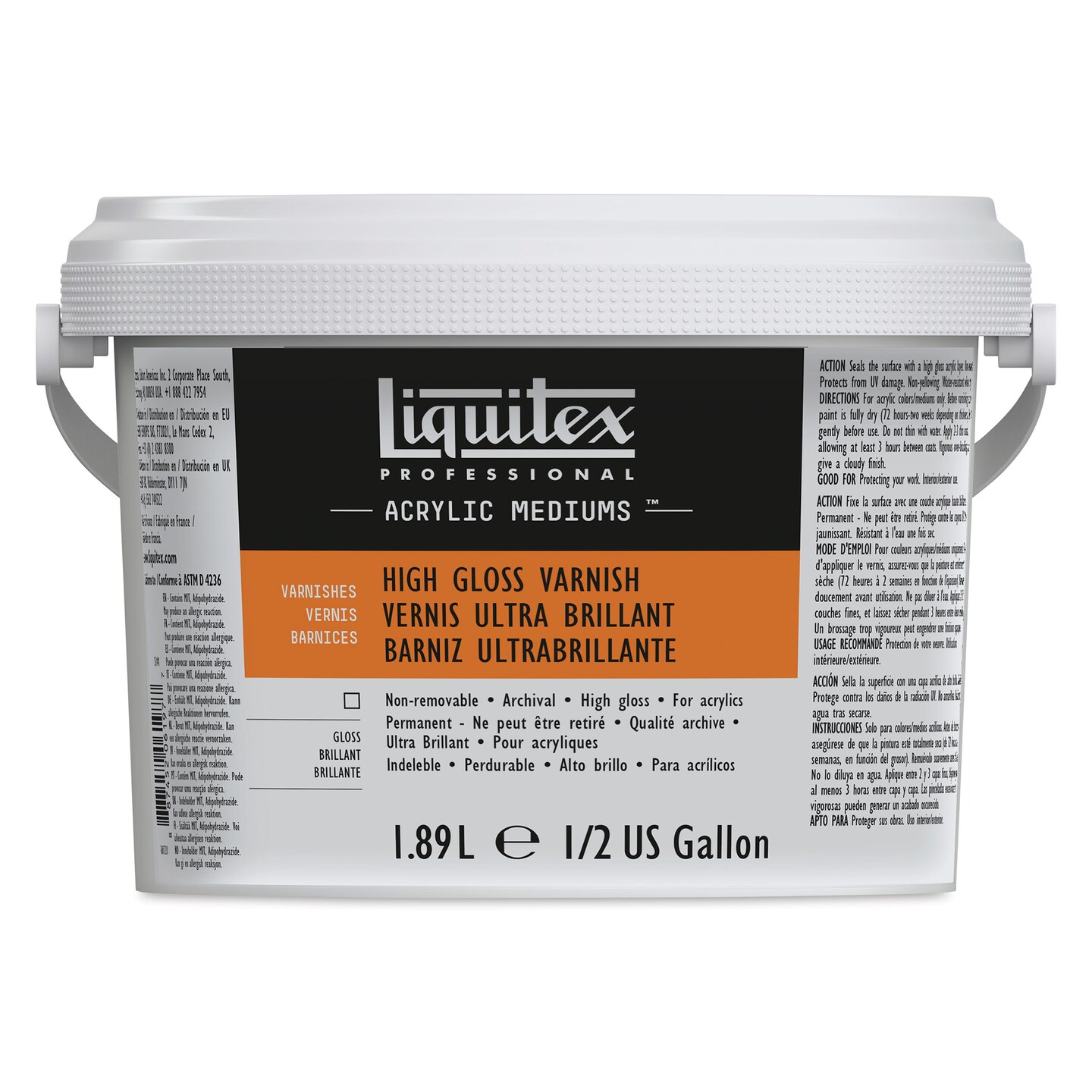 Liquitex Acrylic Varnish - High Gloss, 1.89 L, Bucket