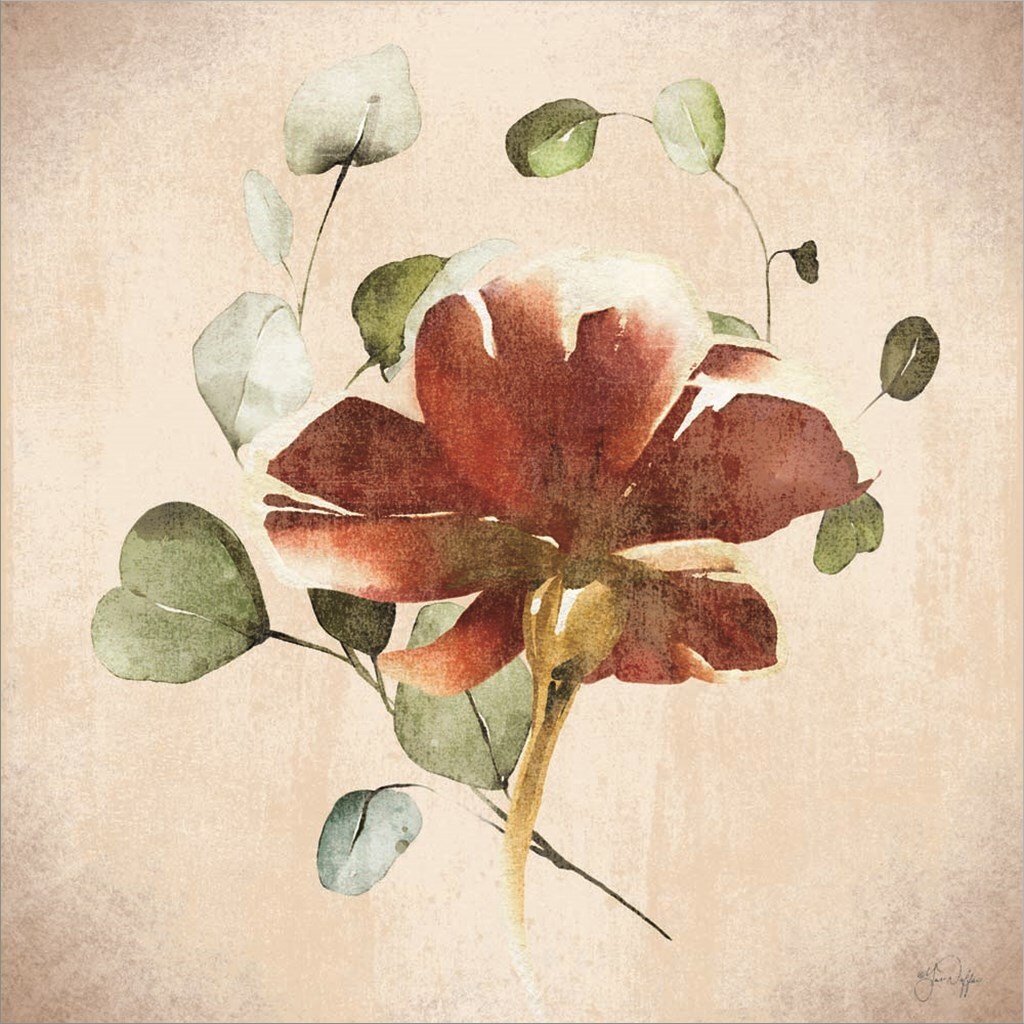 Vintage Floral Embrace by Yass Naffas Designs 12" x 12" Canvas Wall Art