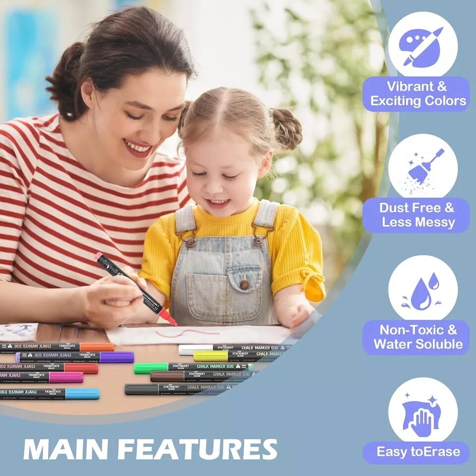 10Pcs Liquid Chalk Markers Whiteboard Dry Erase Chalk Marker Pens for Blackboard