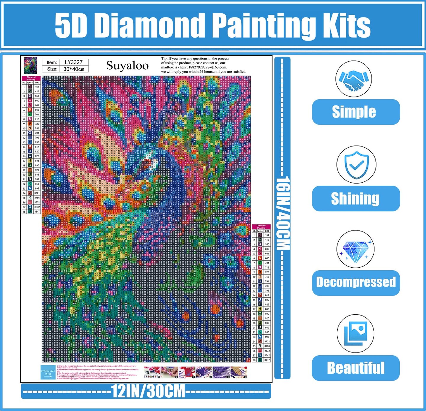 11.8x15.7inch 5D Diamond Painting Kits for Adults - Peacock Diamond Art Kits for Adults Kids Beginner,DIY Animals Round Full Drill Paintings with Diamonds Gem Art for Adults Home Wall Decor