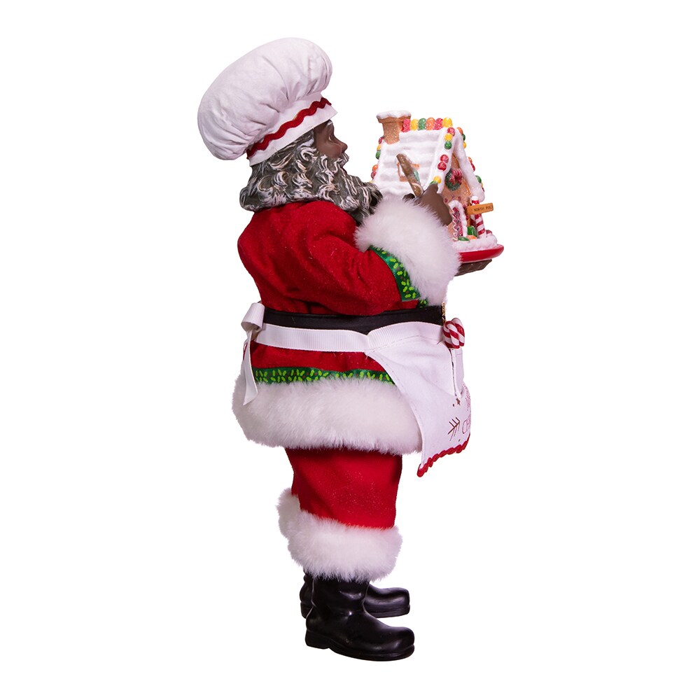 10.5&#x22; Fabrich&#xE9;&#x2122; African American Gingerbread Chef Santa
