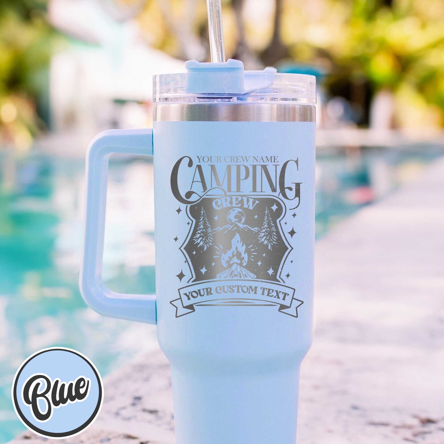 40oz Custom Camping Tumbler | Personalized Laser Engraved Outdoor