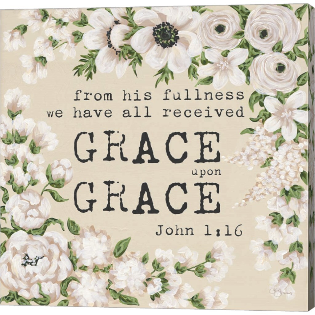 Grace Upon Grace by Hollihocks Art 12&#x22; x 12&#x22; Canvas Wall Art