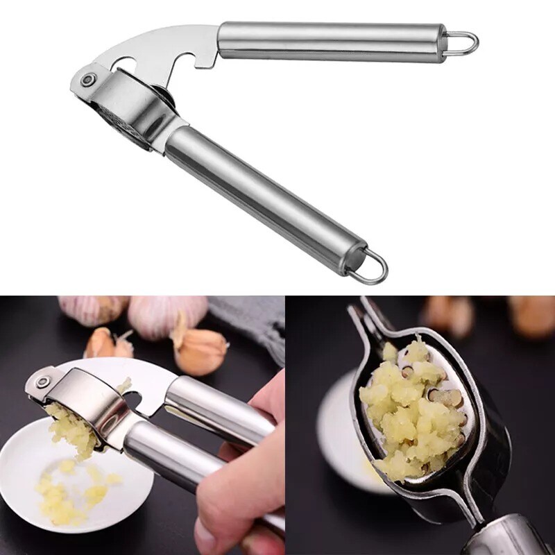 Garlic Press Stainless Squeezer Steel Grinder Professional Masher Handheld Tool