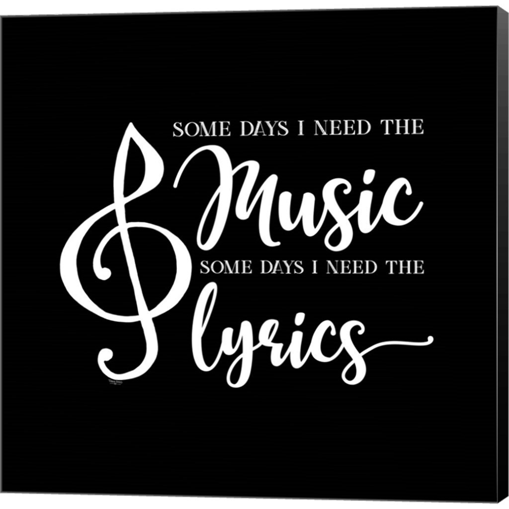 Moved by Music black IX-Some Days by Tara Reed 12" x 12" Canvas Wall Art