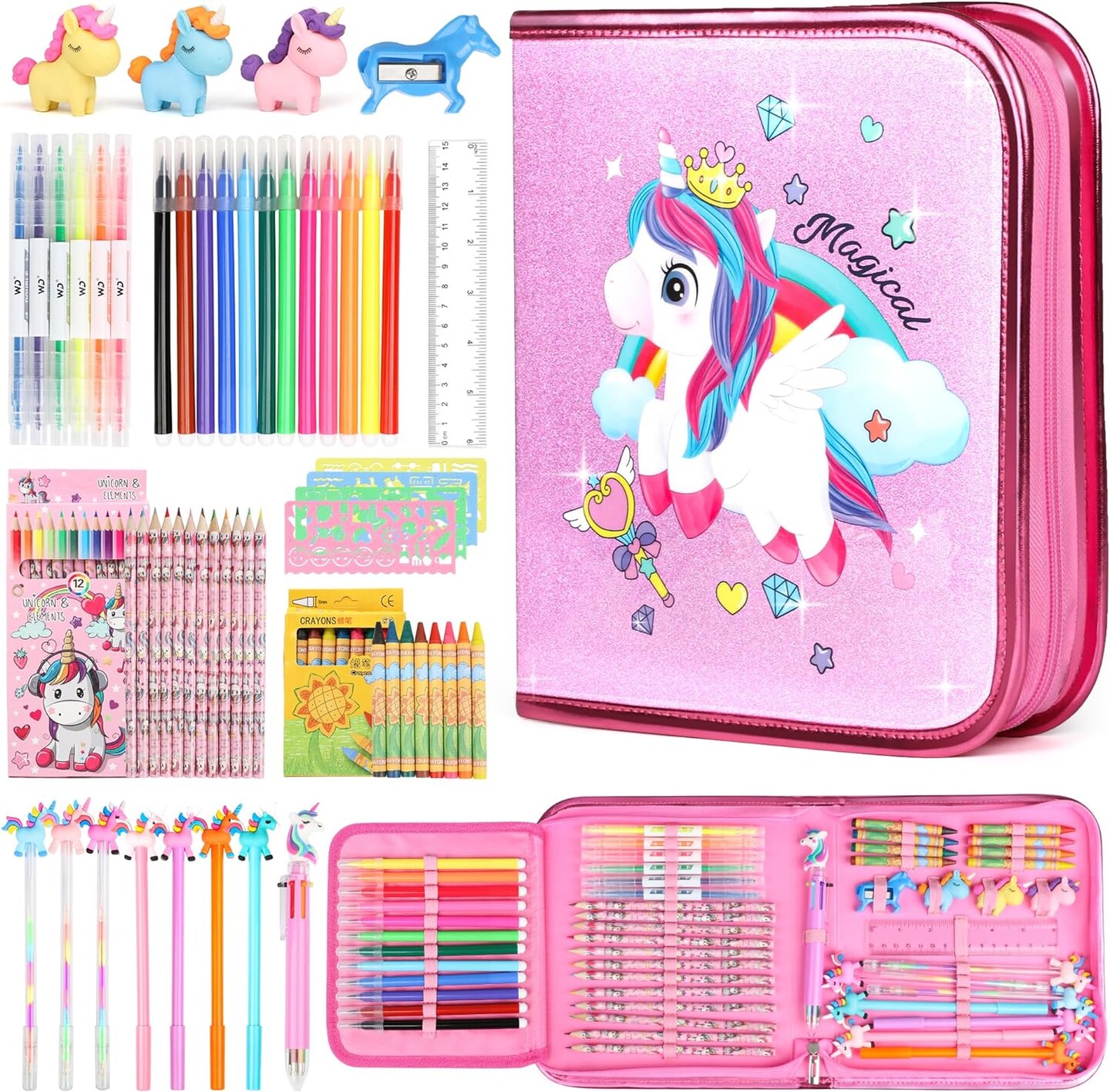 Unicorn Fruit Scented Markers Set 56 Pcs Art Supplies for Kids 4 6 8 Arts and Crafts Coloring Set Markers Pencil Crayon and Gel Pen Drawing Kits Birthday Gifts for Girls 4 5 6 7 8 Years Old Michaels