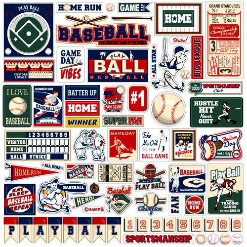 Carta Bella Home Run 12 x 12 Cardstock Stickers