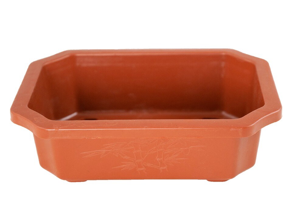 4 Rectangular Plastic Bonsai Training Pot, Succulent Planter - 6.25"x 4.5"x 2"