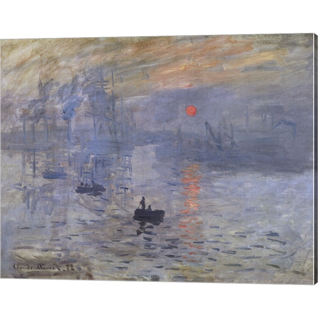 Impression, Sunrise by Claude Monet 20" x 16" Canvas Wall Art
