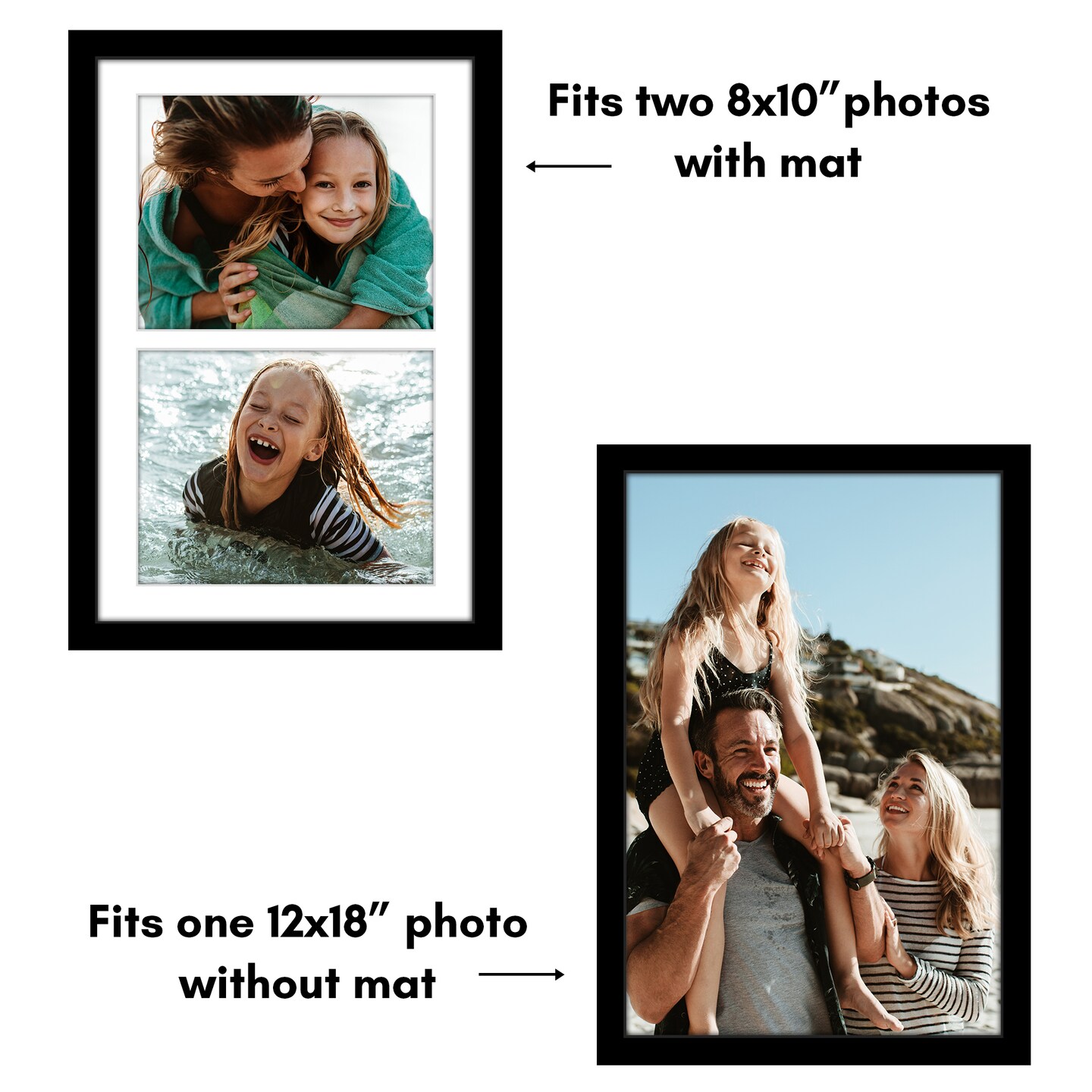 Americanflat 12x28 Collage Picture Frame - Fits Two 8x10 Photos or One 12x18 Picture