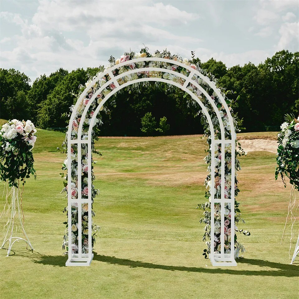 Heavy Duty Arch Backdrop Stand Garden Metal Arbor Frame For Wedding Party Stage