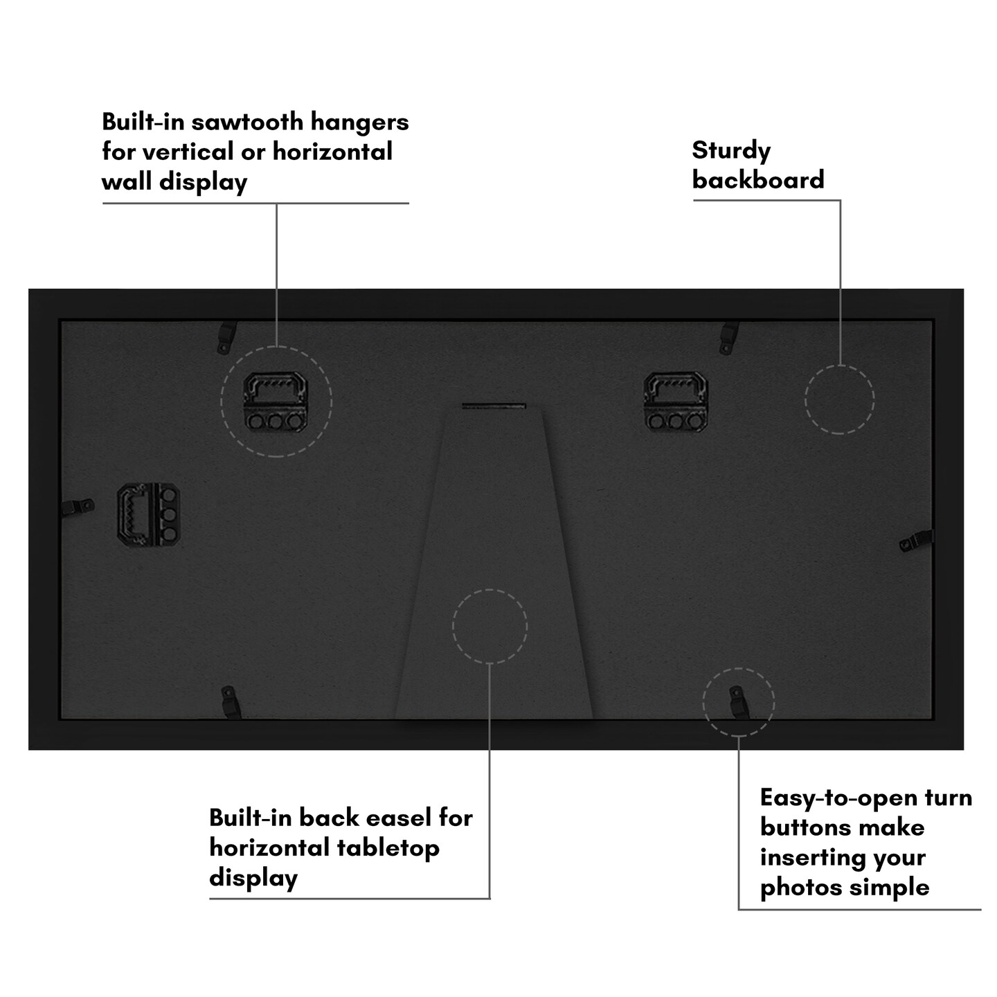 Americanflat 7x16 Collage Picture Frame - Fits Two 5x7 Photos or One 7x16 Picture