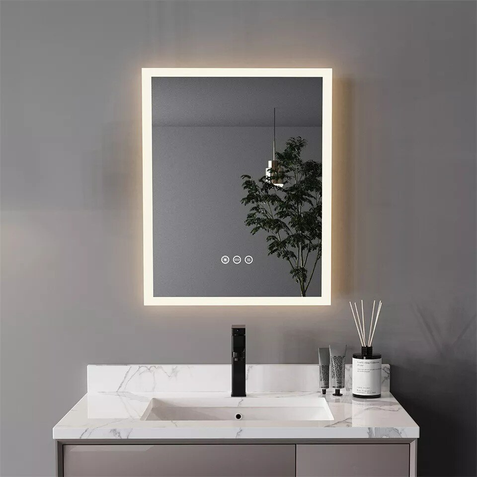LED Backlit Bathroom Mirror with Light 3Color White/Warm/Natural Anti-Fog Mirror