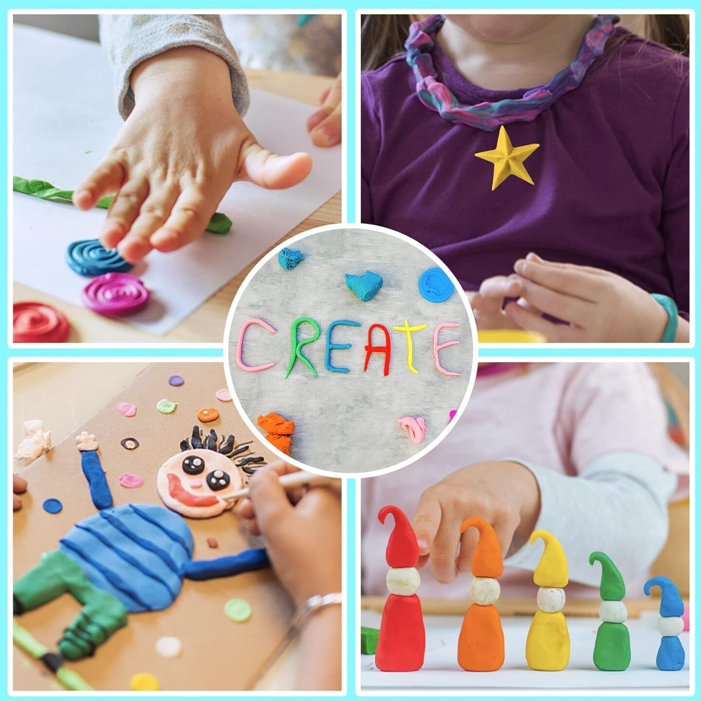 Air Dry Clay - 42 Colors Modeling Clay Kit with Tools for Kids, Soft &#x26; Ultra Light, Toys Gifts for Ages 3-8+