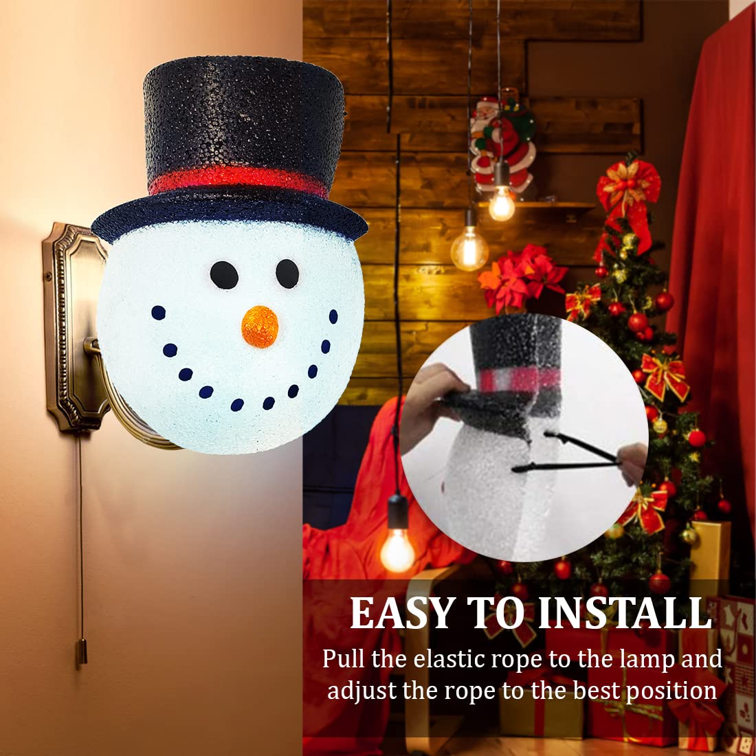 KOVOT Set of 2 Snowman Porch Light Covers | Weatherproof Outdoor Holiday Decor | 9&#x22; W x 12&#x22; H | Easily Fits Most Light Fixtures for Instant Festivity