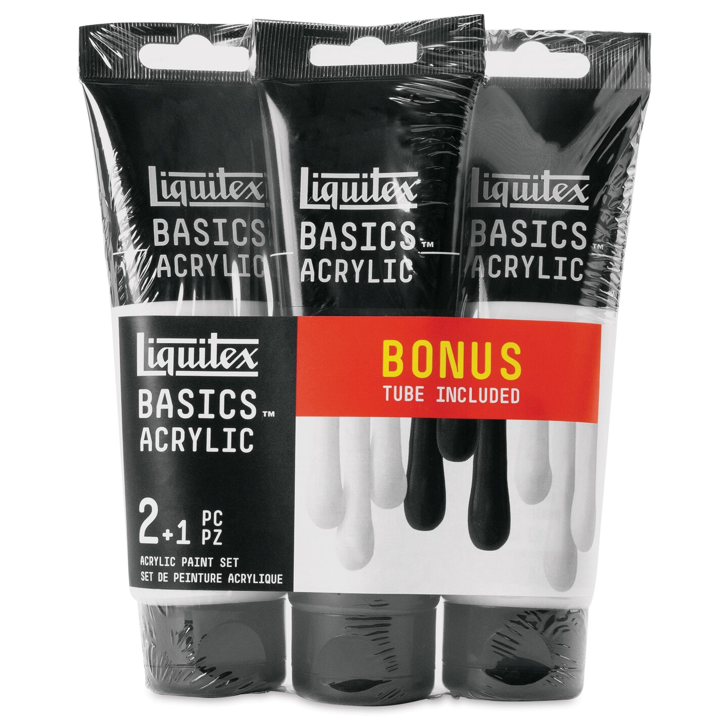 Liquitex Basics Acrylic Paints - Set of 3, White and Black, 118 ml