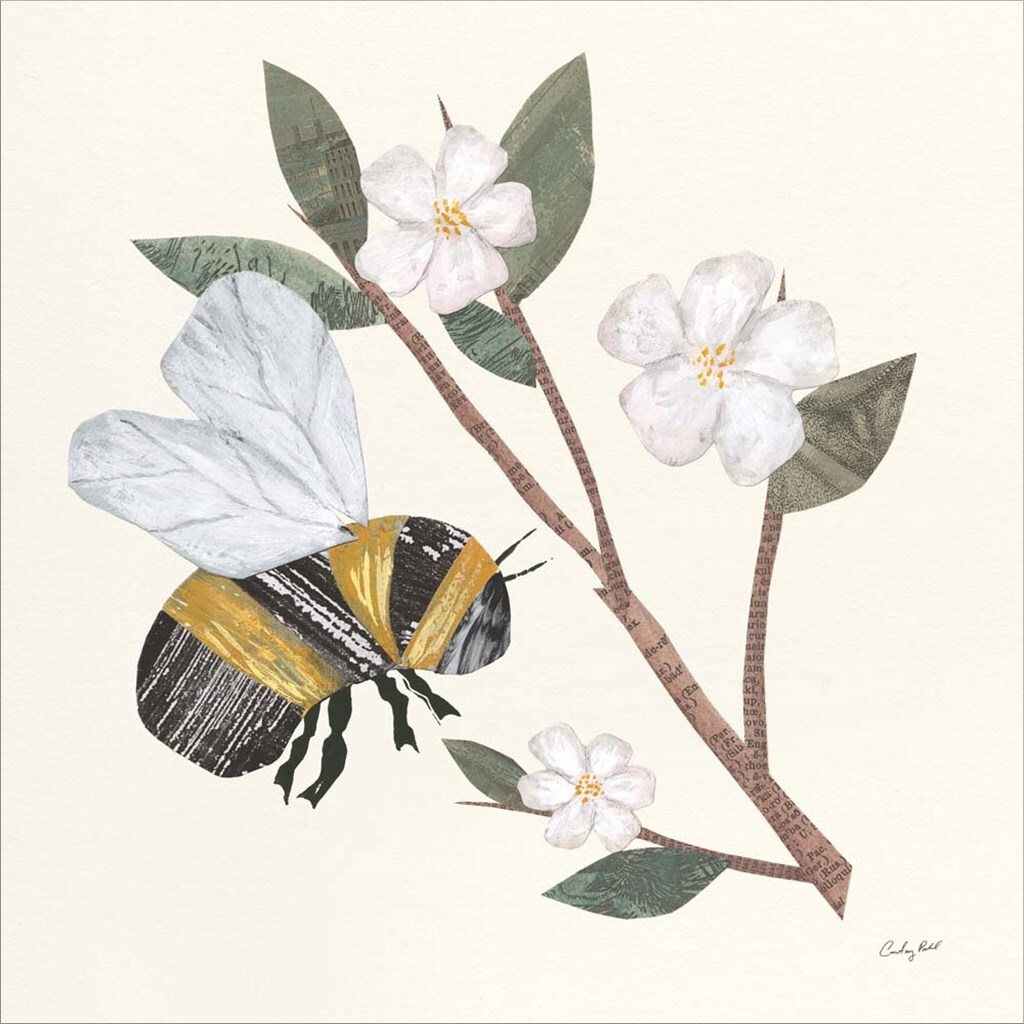 In the Garden Bee II by Courtney Prahl 12" x 12" Canvas Wall Art