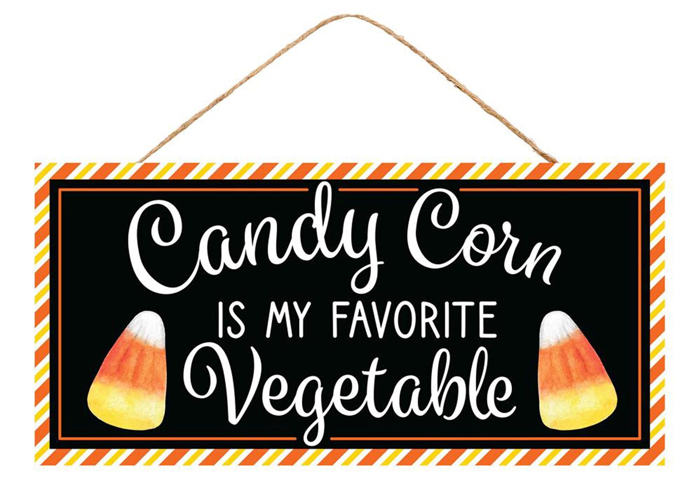 12.5"L x 6"H MDF Candy Corn Sign - Fun Halloween Wall Decor - "Candy Corn Is My Favorite Vegetable" -AP7341