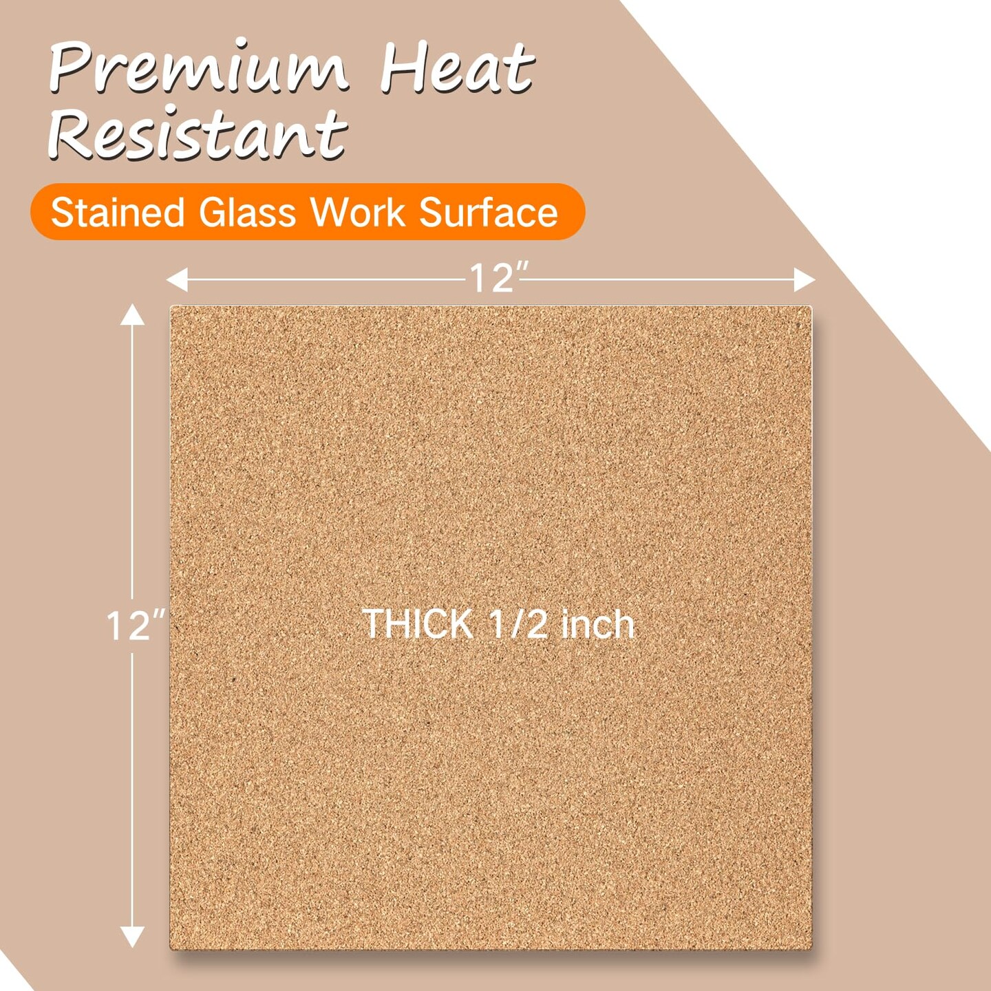12&#x22; X 12&#x22; Stained Glass Supplies, 1/2&#x22; Thick Heat Resistant Stained Glass Work Surface, Stain Glass Tools and Supplies to Protect Table and Countertops from Damage - by Godora