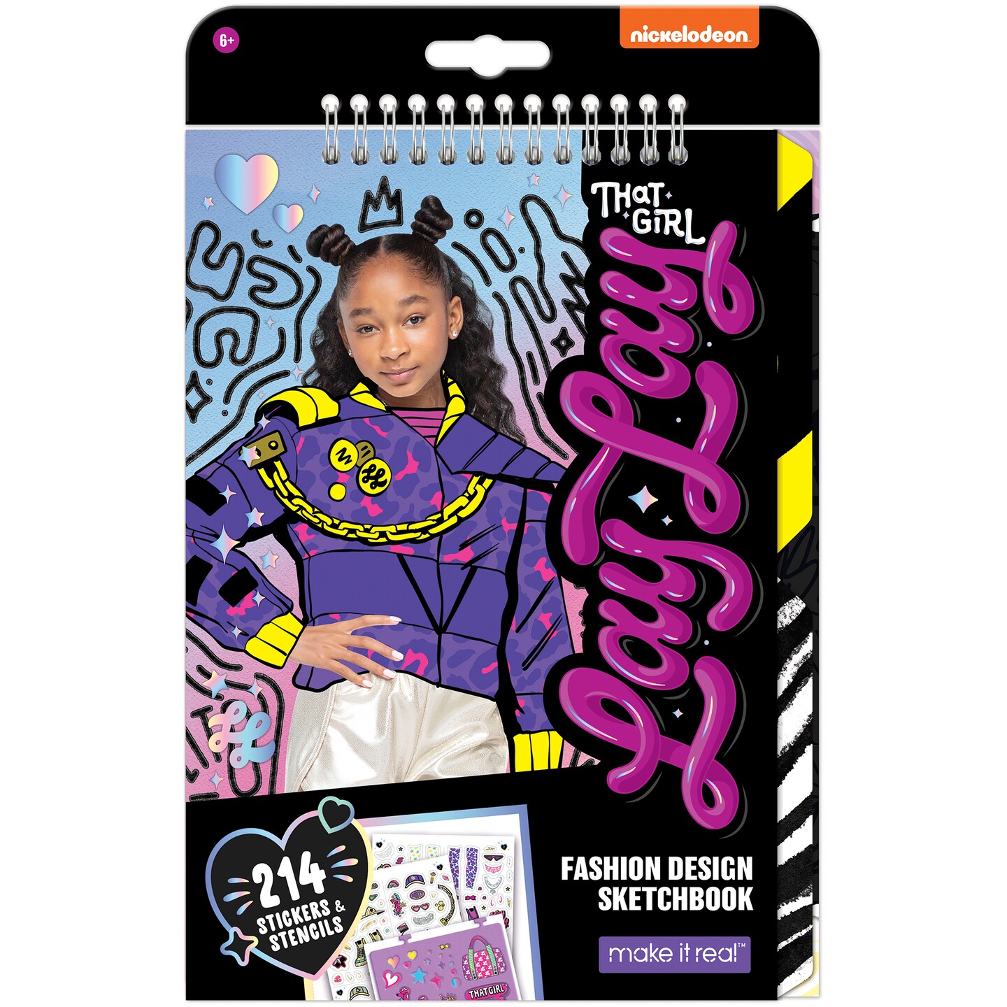 That Girl Lay Lay: Fashion Design Sketchbook - Make It Real, Nickelodeon, Includes 214 Stickers &#x26; Stencils, Draw Sketch &#x26; Create, Fashion Coloring Book, Tweens &#x26; Girls, Kids Ages 6+