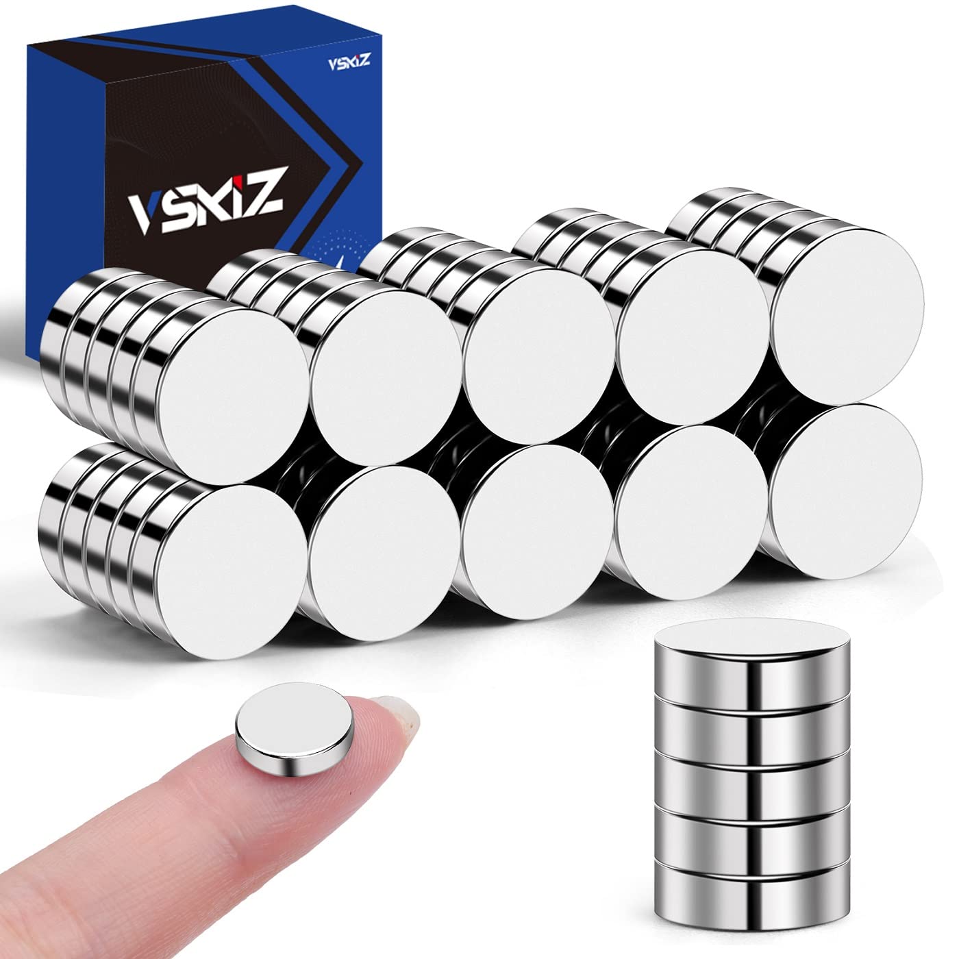 50 Pieces Refrigerator Magnets , 10x3mm Tiny Round Disc Small, Muti-use Premium Neodymium Fridge Magnets Rare Earth, Whiteboard Magnets for Crafts, DIY, Office, Dry Erase Board.