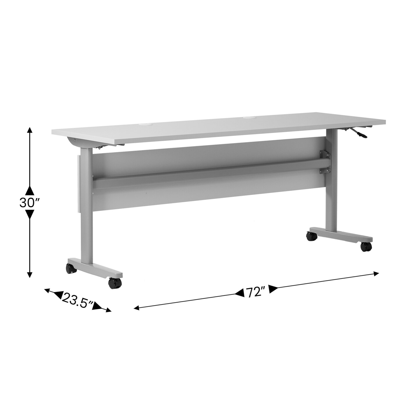 Emma and Oliver Hahn Heavy-Duty Flip Top Training Table with Nesting Design, Privacy Panel, T-Legs, Tabletop, Metal Frame