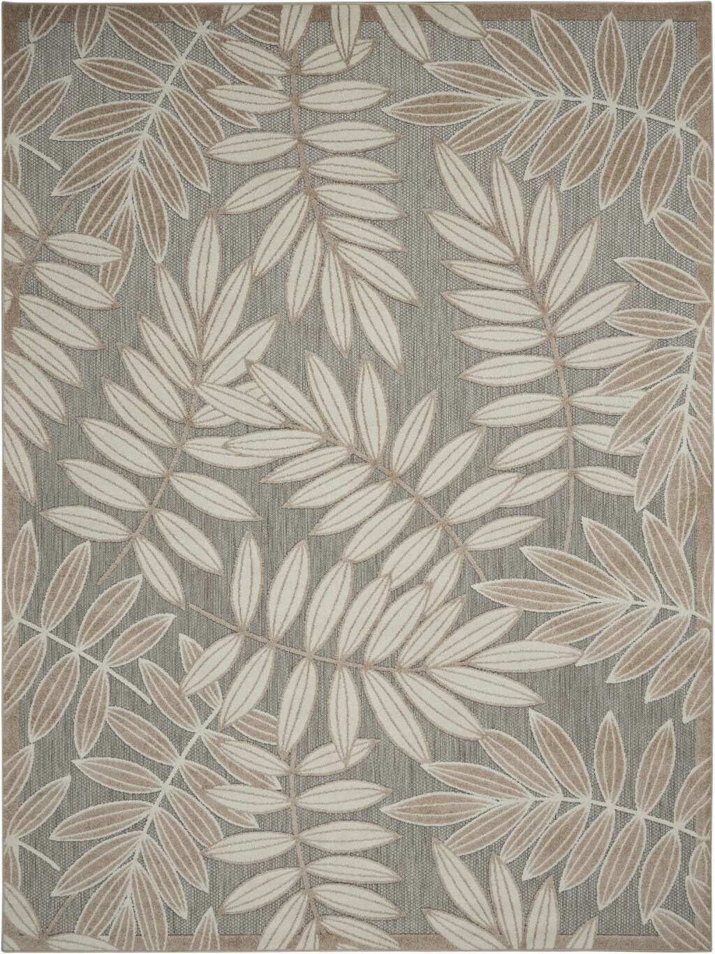 4 X 6 Natural Leaves Indoor Outdoor Area Rug