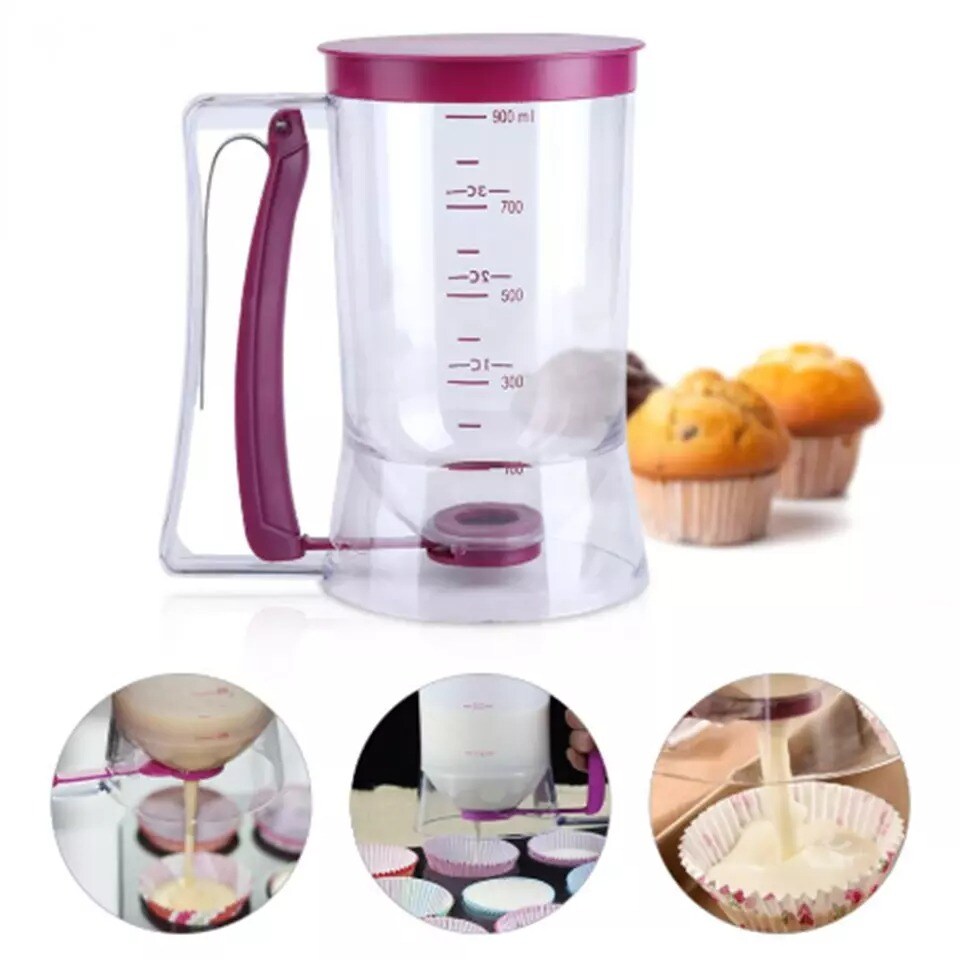 900ml Batter Dispenser DIY Muffin Cupcake Pancake Kitchen Measuring Baking Tools