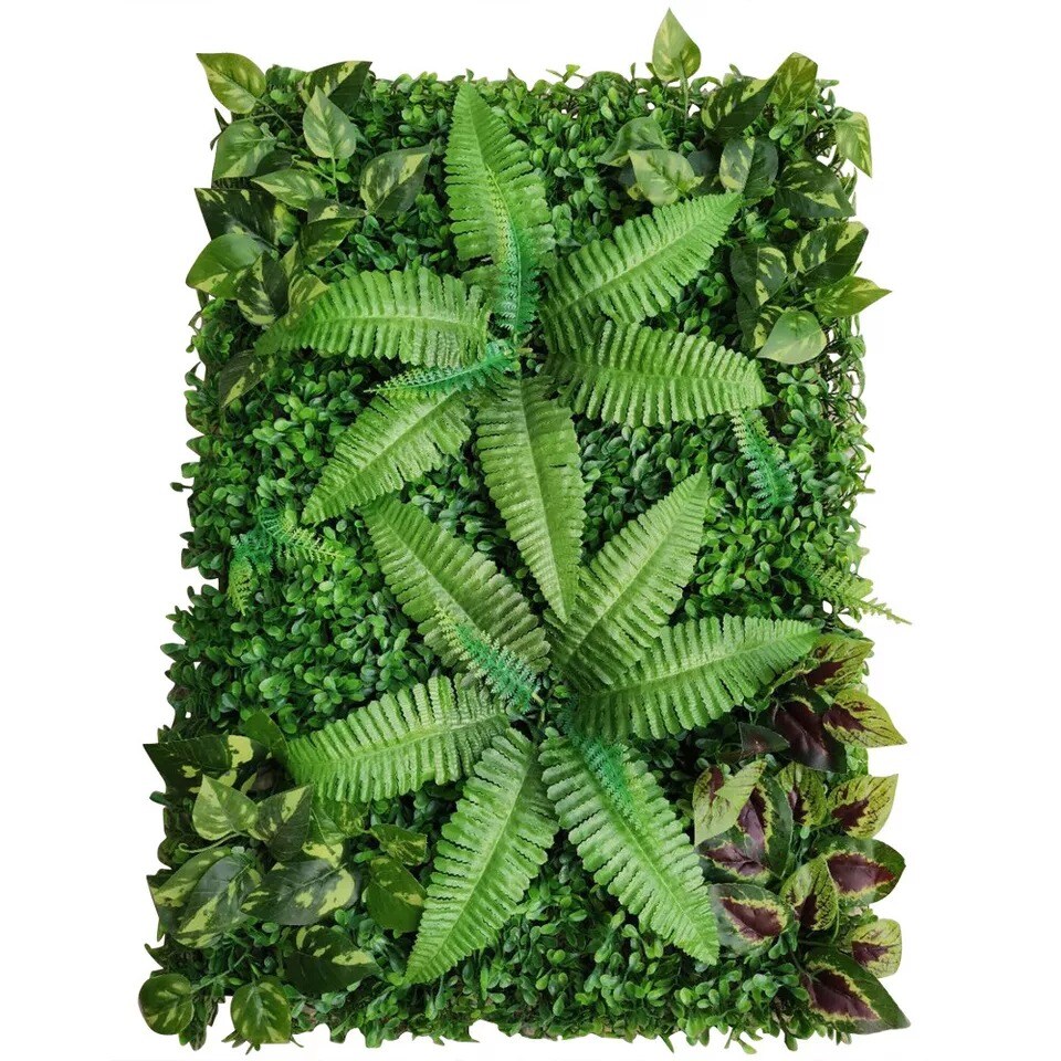 6pcs Artificial Plant Foliage Hedge Grass Mat Greenery Panel Wall Fence Decor