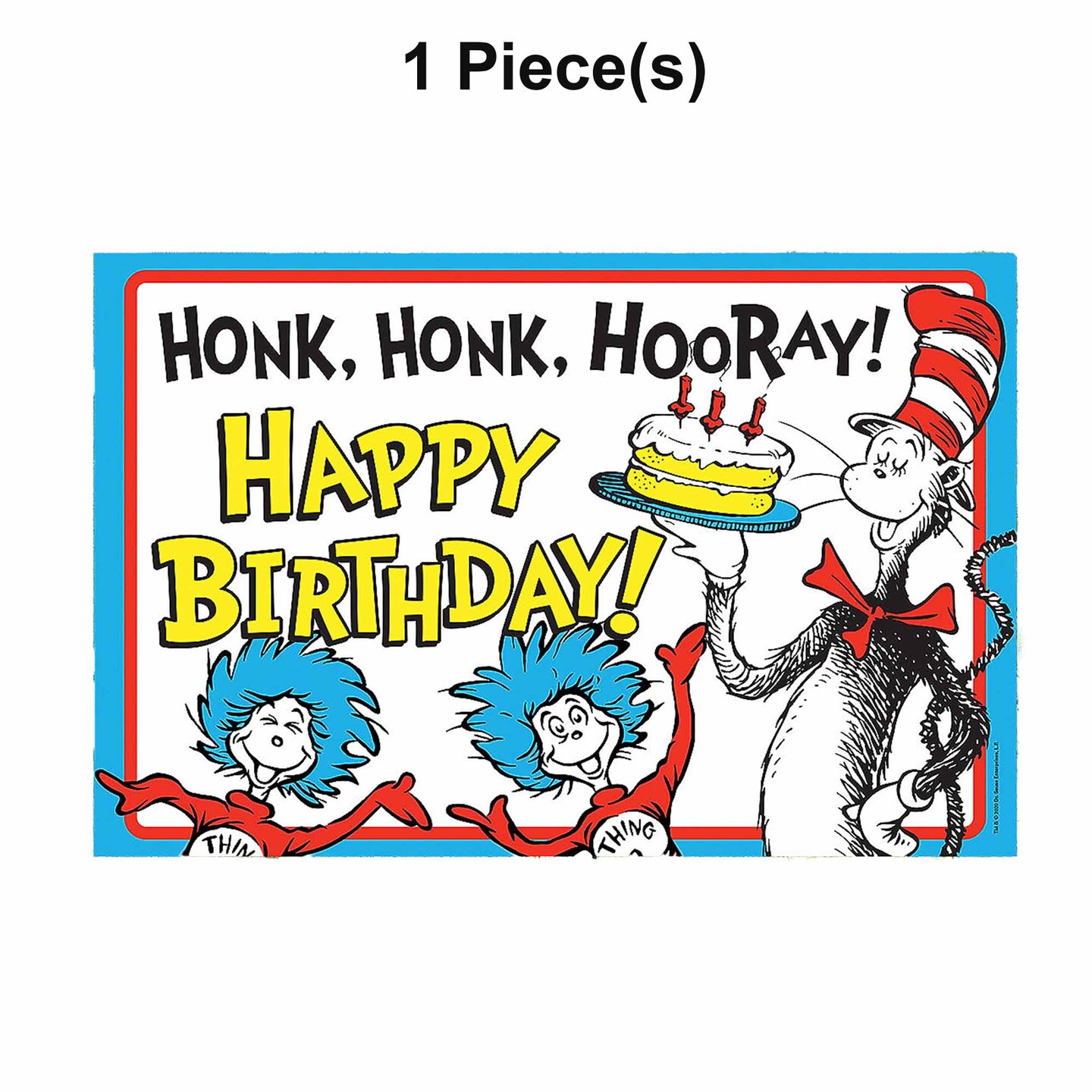 26&#x22; x 17&#x22; Dr. Seuss Happy Birthday Yard Sign
