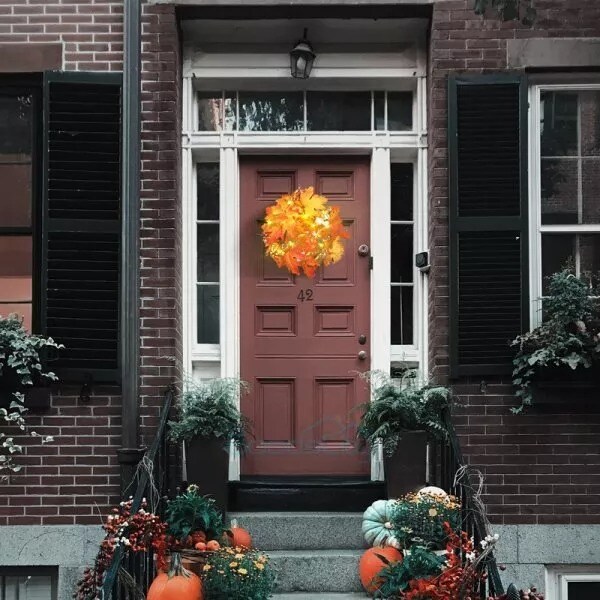 Halloween Pumpkin Maples Leaf \Decoration Wreath