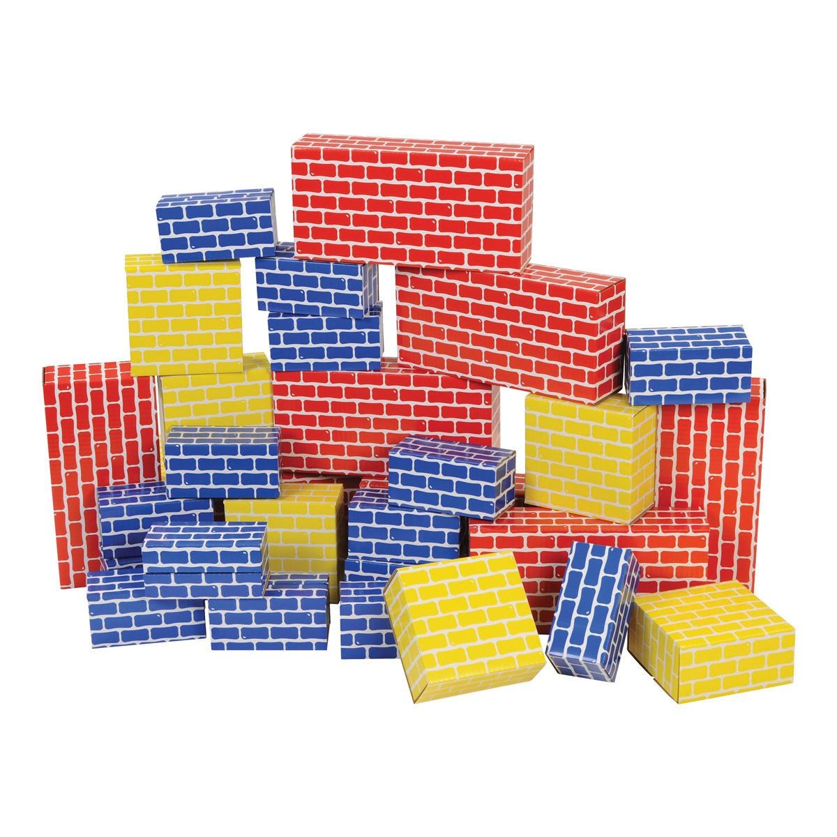 Kaplan Early Learning Company Cardboard Brick Block Large Building Set - 44 Pieces