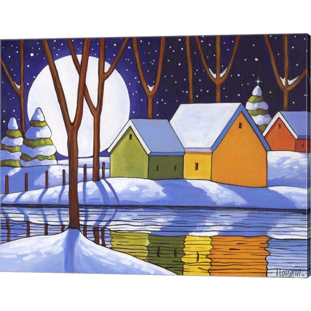 Reflection Winter Night by Cathy Horvath-Buchanan 20&#x22; x 16&#x22; Canvas Wall Art