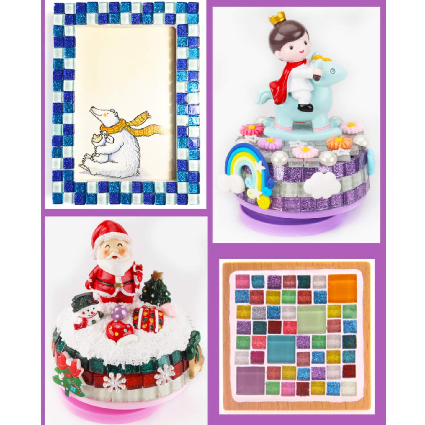 Tiles Mixed Color Glass Tiles Shine Crystal Mosaic Glass Pieces Bulk Square Glitter Crystal Mosaic Tiles for Home Decoration or DIY Crafts 200g,1x1 cm