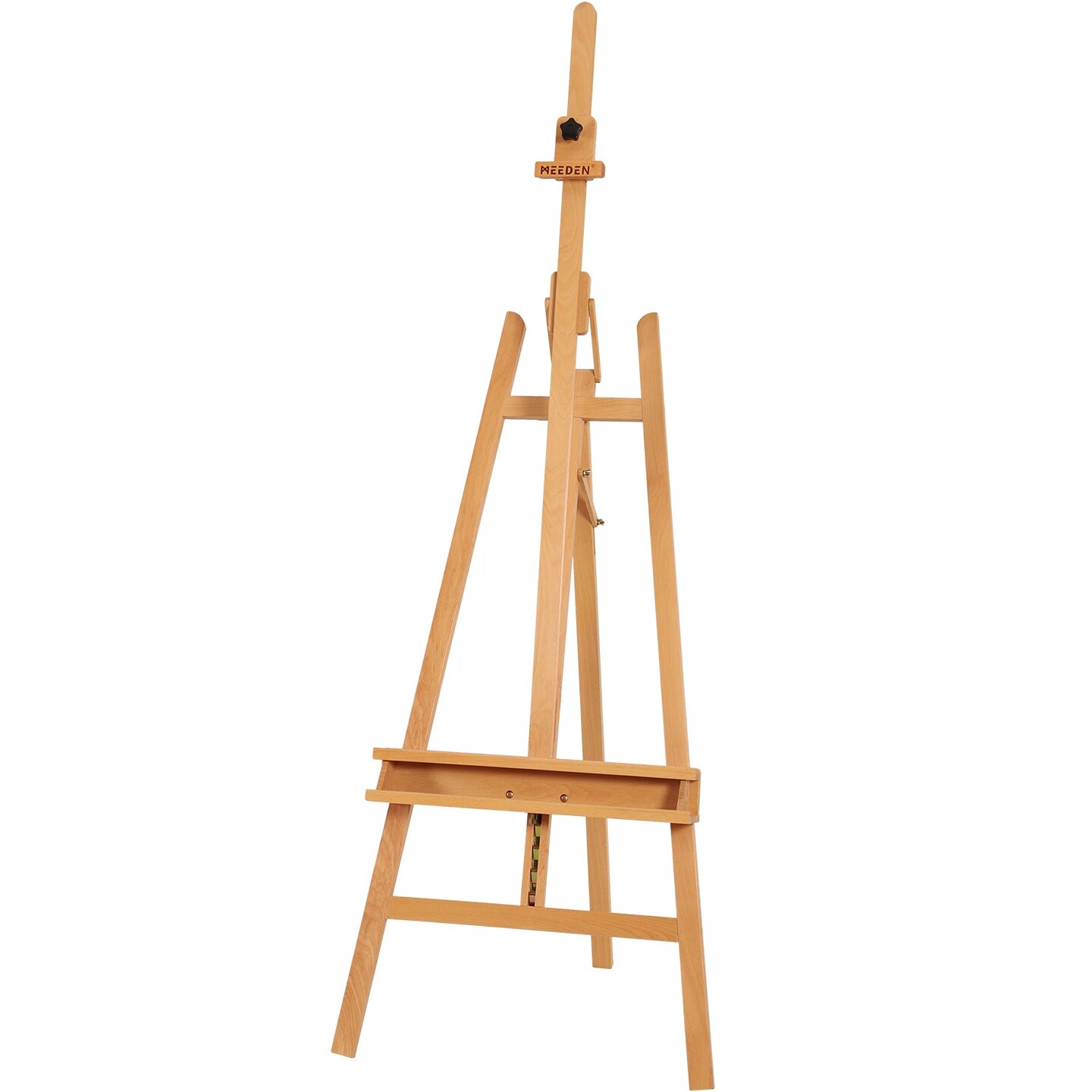 MEEDEN Large Painters Easel Adjustable Solid Beech Wood Artist Easel, Studio Easel for Adults with Brush Holder, Holds Canvas up to 48