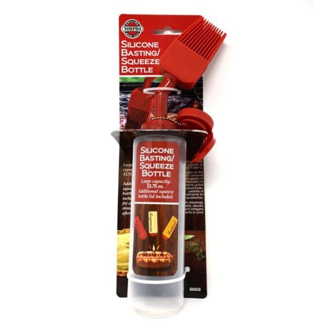 Norpro Large Capacity Silicone BBQ Basting Brush and Squeeze Bottle