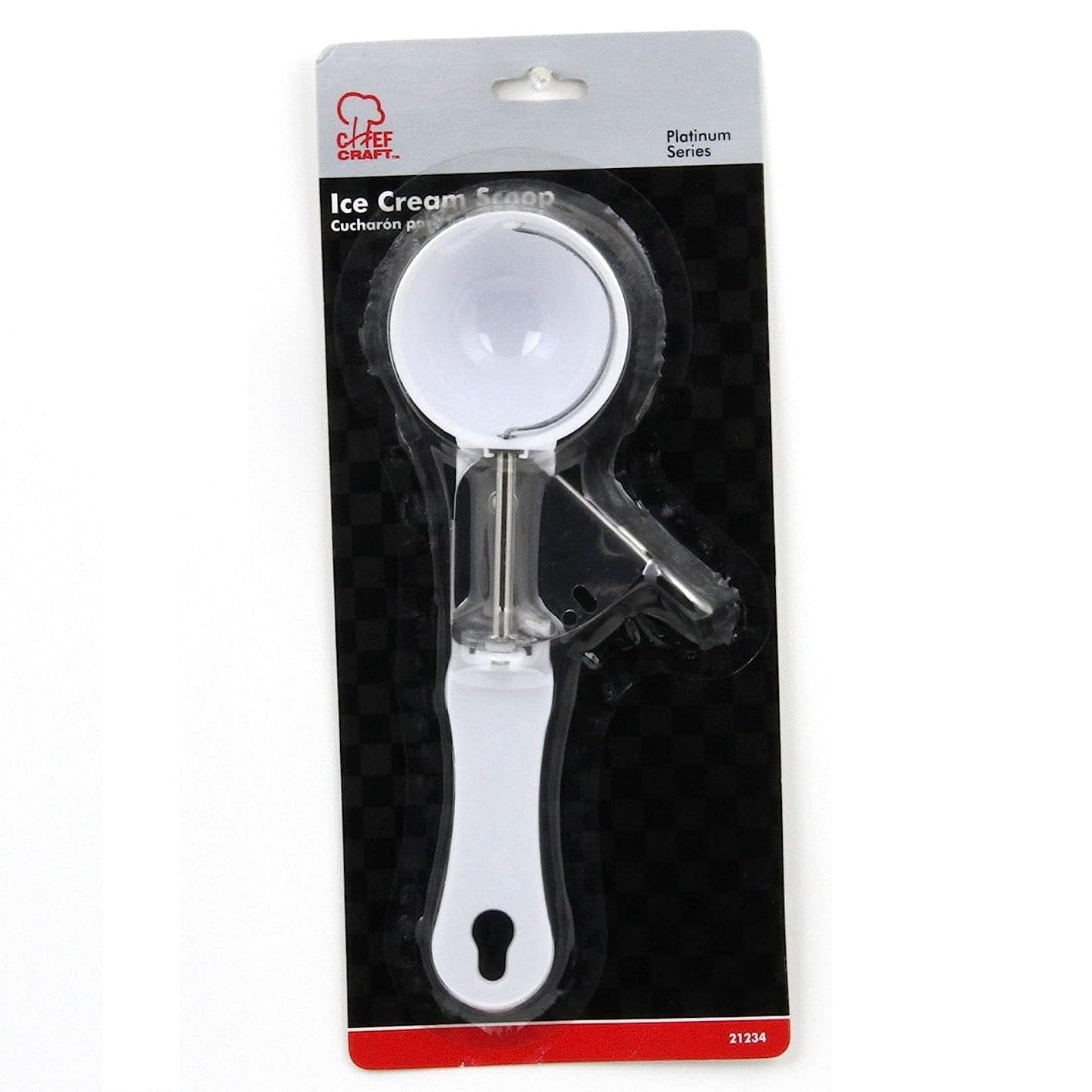 Chef Craft 8&#x22; Plastic Ice Cream Scoop with Trigger for Easy Release