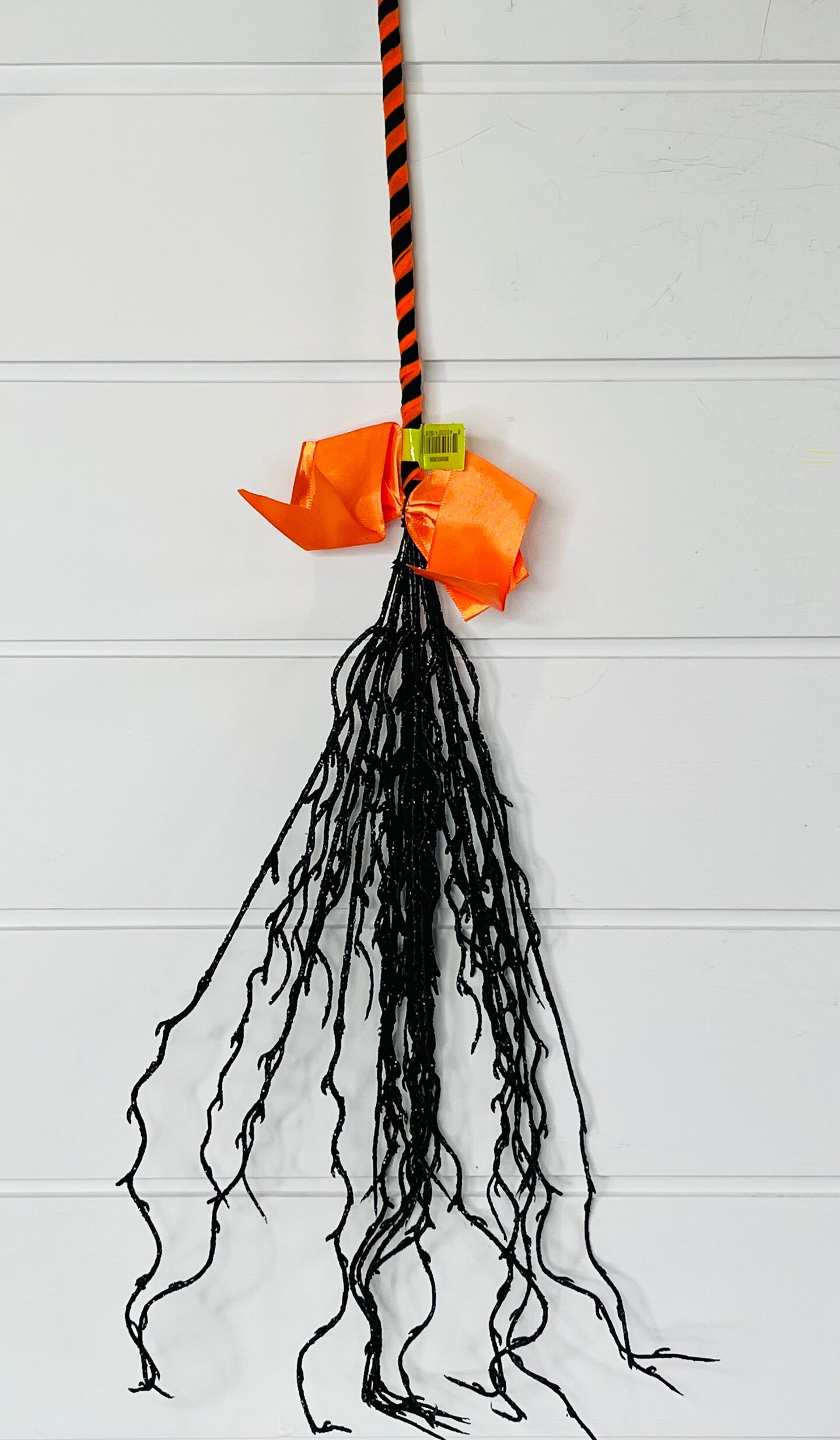 Sparkling Halloween Glitter Twig Witch Broom - 24 Inches of Enchanting Charm-56550ORBK