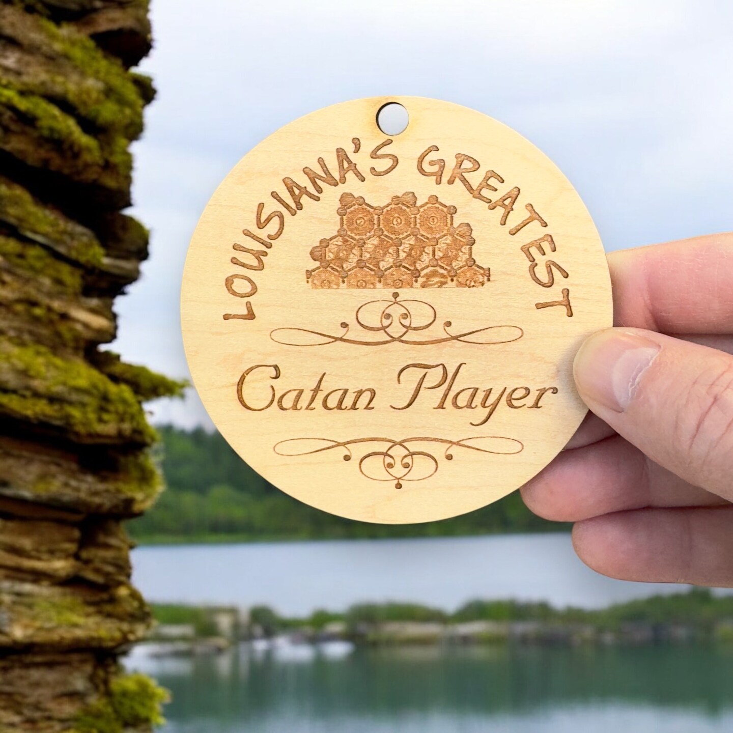 Louisiana&#x27;s Greatest Catan Player - Ornament - Raw Wood