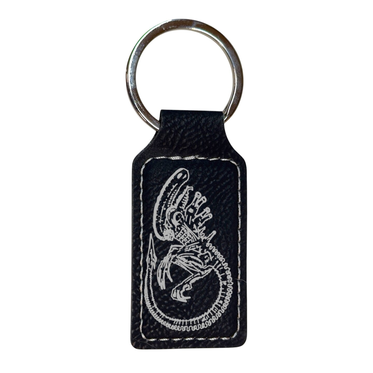 Keychain - Rectangle - Alien Fossil - Leather